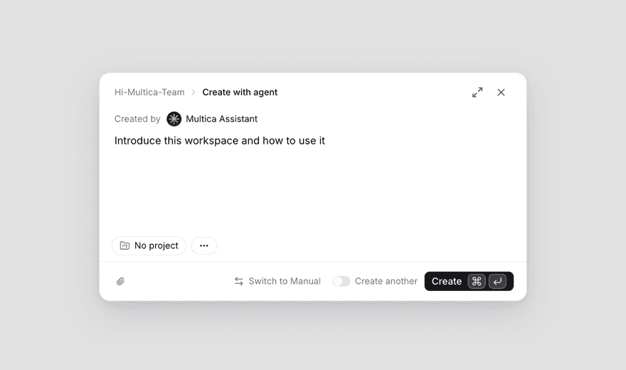 New issue dialog in agent mode: Created by set to Melso Assistant